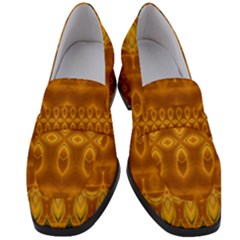 Boho Honey Gold Women s Chunky Heel Loafers by SpinnyChairDesigns