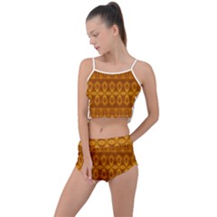 Boho Honey Gold Summer Cropped Co-ord Set by SpinnyChairDesigns