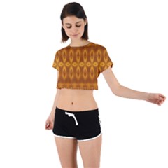 Boho Honey Gold Tie Back Short Sleeve Crop Tee