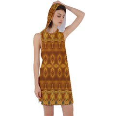 Boho Honey Gold Racer Back Hoodie Dress