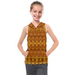 Boho Honey Gold Kids  Sleeveless Hoodie by SpinnyChairDesigns