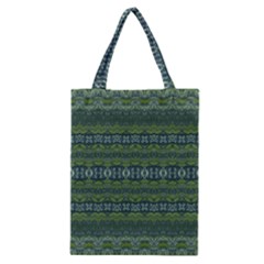 Boho Forest Green  Classic Tote Bag by SpinnyChairDesigns