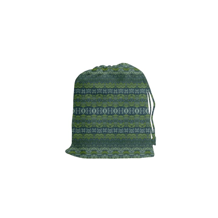 Boho Forest Green  Drawstring Pouch (XS)