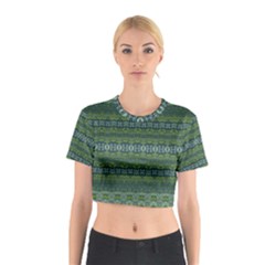 Boho Forest Green  Cotton Crop Top by SpinnyChairDesigns