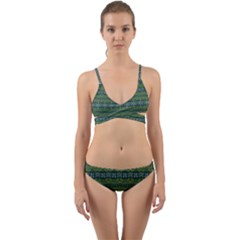 Boho Forest Green  Wrap Around Bikini Set by SpinnyChairDesigns