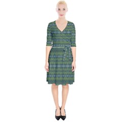 Boho Forest Green  Wrap Up Cocktail Dress by SpinnyChairDesigns