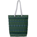 Boho Forest Green  Full Print Rope Handle Tote (Small) View1