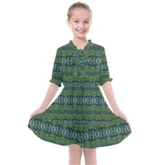 Boho Forest Green  Kids  All Frills Chiffon Dress by SpinnyChairDesigns