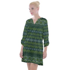 Boho Forest Green  Open Neck Shift Dress by SpinnyChairDesigns