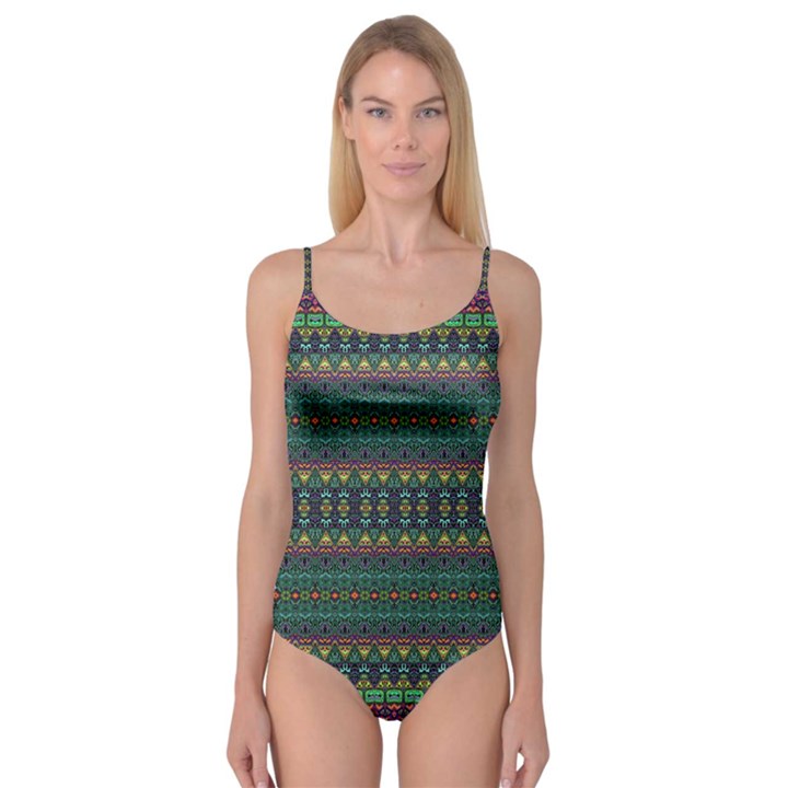 Boho Summer Green Camisole Leotard 