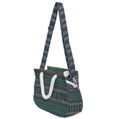 Boho Summer Green Rope Handles Shoulder Strap Bag by SpinnyChairDesigns