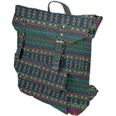 Boho Summer Green Buckle Up Backpack by SpinnyChairDesigns