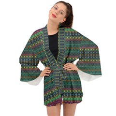 Boho Summer Green Long Sleeve Kimono by SpinnyChairDesigns