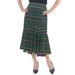 Boho Summer Green Midi Mermaid Skirt by SpinnyChairDesigns