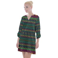 Boho Summer Green Open Neck Shift Dress