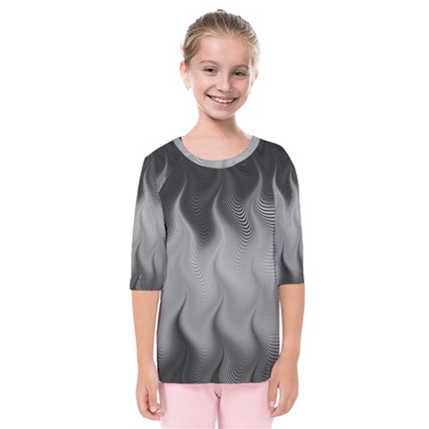 Abstract Black Grey Kids  Quarter Sleeve Raglan Tee by SpinnyChairDesigns