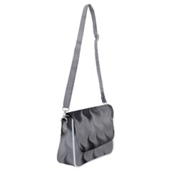 Abstract Black Grey Shoulder Bag With Back Zipper by SpinnyChairDesigns