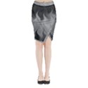 Abstract Black Grey Midi Wrap Pencil Skirt View1