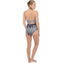 Abstract Black Grey Scallop Top Cut Out Swimsuit View2