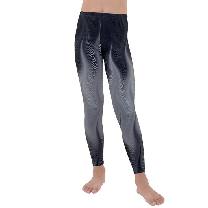 Abstract Black Grey Kids  Lightweight Velour Leggings