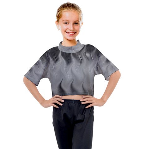 Abstract Black Grey Kids Mock Neck Tee by SpinnyChairDesigns