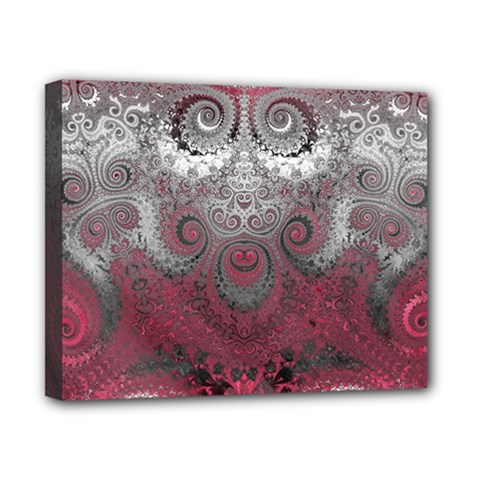 Black Pink Spirals And Swirls Canvas 10  X 8  (stretched) by SpinnyChairDesigns