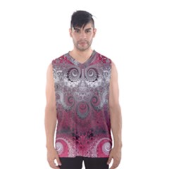 Black Pink Spirals And Swirls Men s Basketball Tank Top by SpinnyChairDesigns