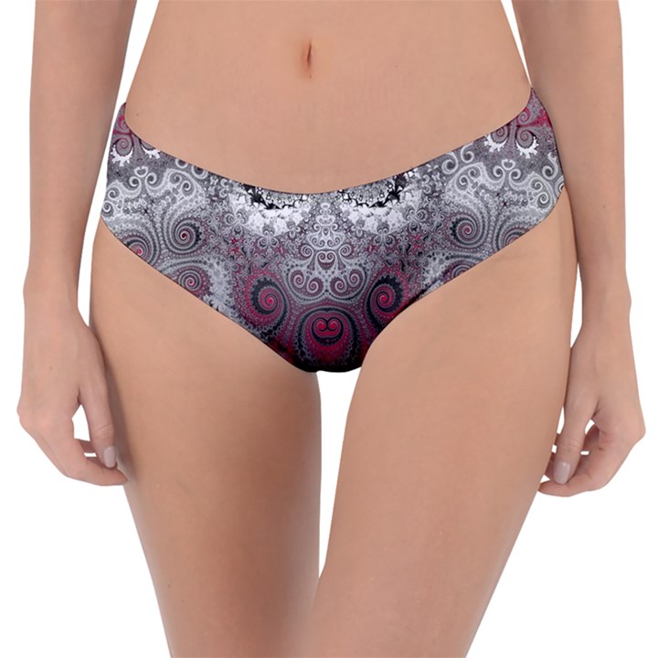 Black Pink Spirals and Swirls Reversible Classic Bikini Bottoms