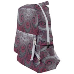 Black Pink Spirals And Swirls Travelers  Backpack by SpinnyChairDesigns