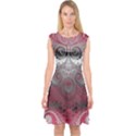 Black Pink Spirals and Swirls Capsleeve Midi Dress View1