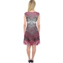 Black Pink Spirals and Swirls Capsleeve Midi Dress View2