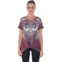 Black Pink Spirals and Swirls Cut Out Side Drop Tee View1