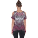 Black Pink Spirals and Swirls Cut Out Side Drop Tee View2