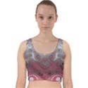 Black Pink Spirals and Swirls Velvet Racer Back Crop Top View1