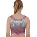 Black Pink Spirals and Swirls Velvet Racer Back Crop Top View2