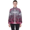 Black Pink Spirals and Swirls Women s High Neck Windbreaker View1