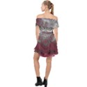 Black Pink Spirals and Swirls Off Shoulder Chiffon Dress View2