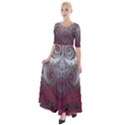 Black Pink Spirals and Swirls Half Sleeves Maxi Dress View1