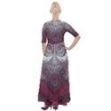 Black Pink Spirals and Swirls Half Sleeves Maxi Dress View2