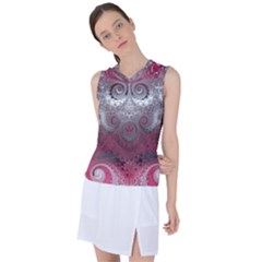 Black Pink Spirals And Swirls Women s Sleeveless Sports Top by SpinnyChairDesigns