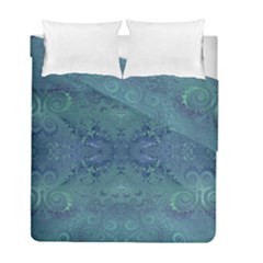 Teal Spirals And Swirls Duvet Cover Double Side (full/ Double Size) by SpinnyChairDesigns