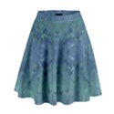 Teal Spirals and Swirls High Waist Skirt View1