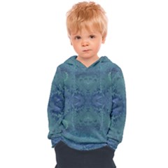 Teal Spirals And Swirls Kids  Overhead Hoodie by SpinnyChairDesigns