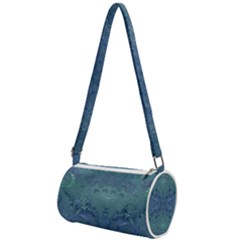 Teal Spirals And Swirls Mini Cylinder Bag by SpinnyChairDesigns