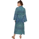 Teal Spirals and Swirls Maxi Kimono View2