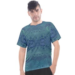 Teal Spirals And Swirls Men s Sport Top by SpinnyChairDesigns