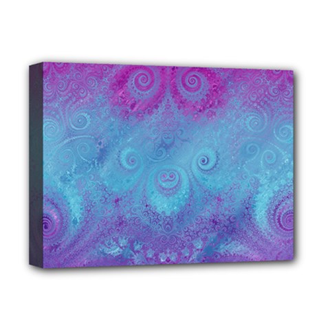 Purple Blue Swirls And Spirals Deluxe Canvas 16  X 12  (stretched)  by SpinnyChairDesigns