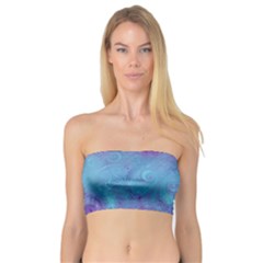 Purple Blue Swirls And Spirals Bandeau Top by SpinnyChairDesigns