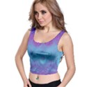 Purple Blue Swirls and Spirals Crop Top View1