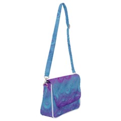 Purple Blue Swirls And Spirals Shoulder Bag With Back Zipper by SpinnyChairDesigns